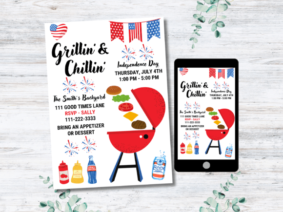 Download Editable BBQ Invitation July 4th - Premium Resources
