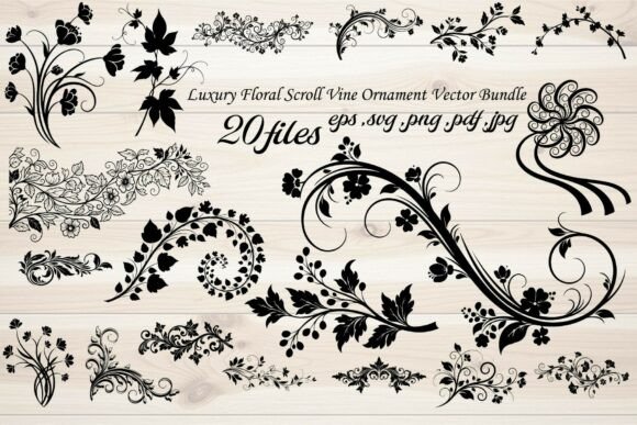 Download Luxury Floral Scroll Vine Ornament - Luxury Collection