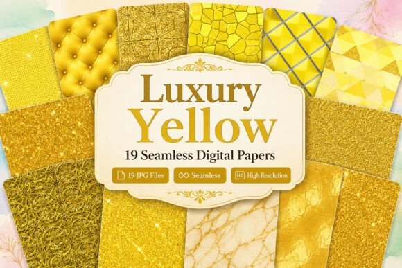 Download Luxury Yellow Digital Paper Set - Luxury Collection
