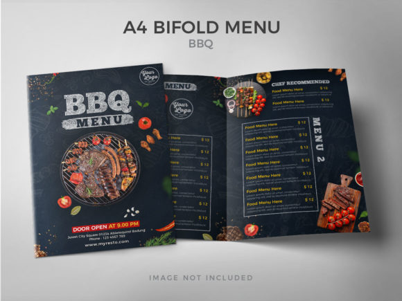 Download A4 Bifold BBQ Food Menu Template - Old Collection