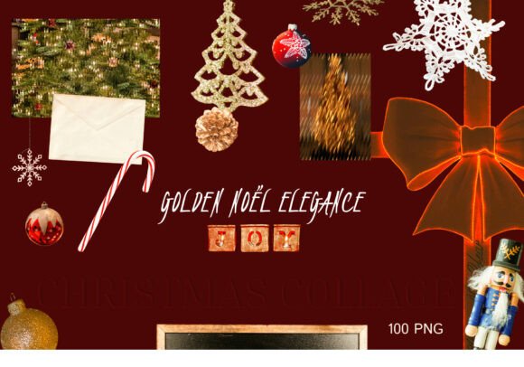 Download Golden Noël Elegance PNG Collection - Old Collection