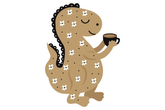 Download T-Rex Holding a Cup of Tea - Scandinavian Style - Old Collection