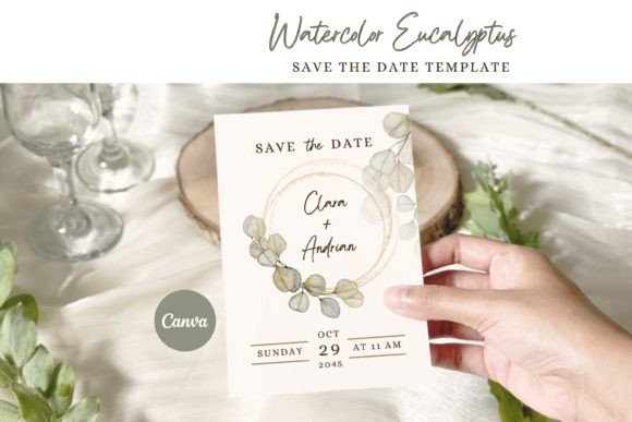Download Eucalyptus Save the Date Template - Save Collection