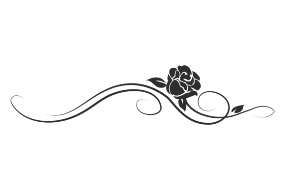 Download Calligraphic Rose Border. Vintage Decora - Vintage Collection