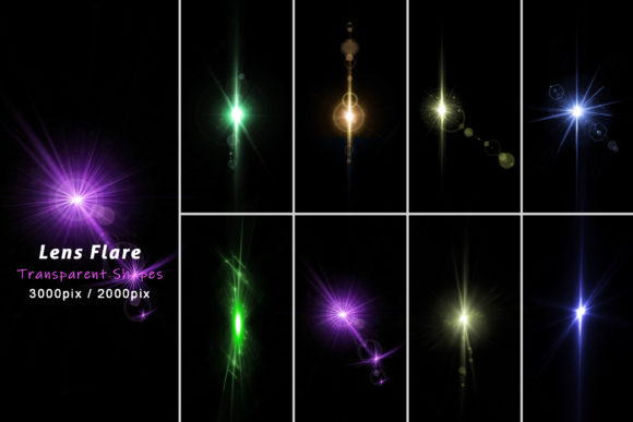 Download Realistic Lens Flare Light Isolated Set - Isolated Collection