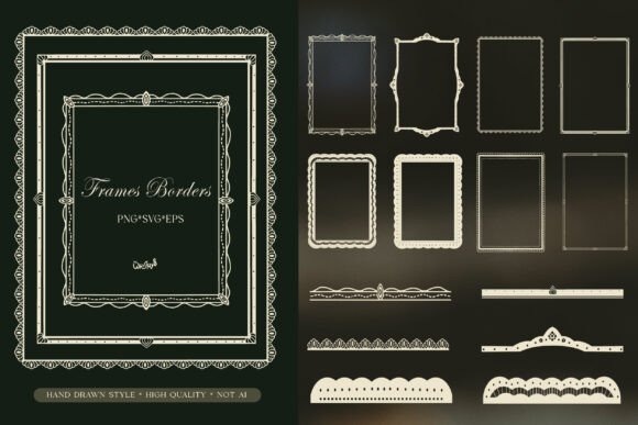 Download Elegant Vintage Frame Borders PNG SVG - Vintage Collection